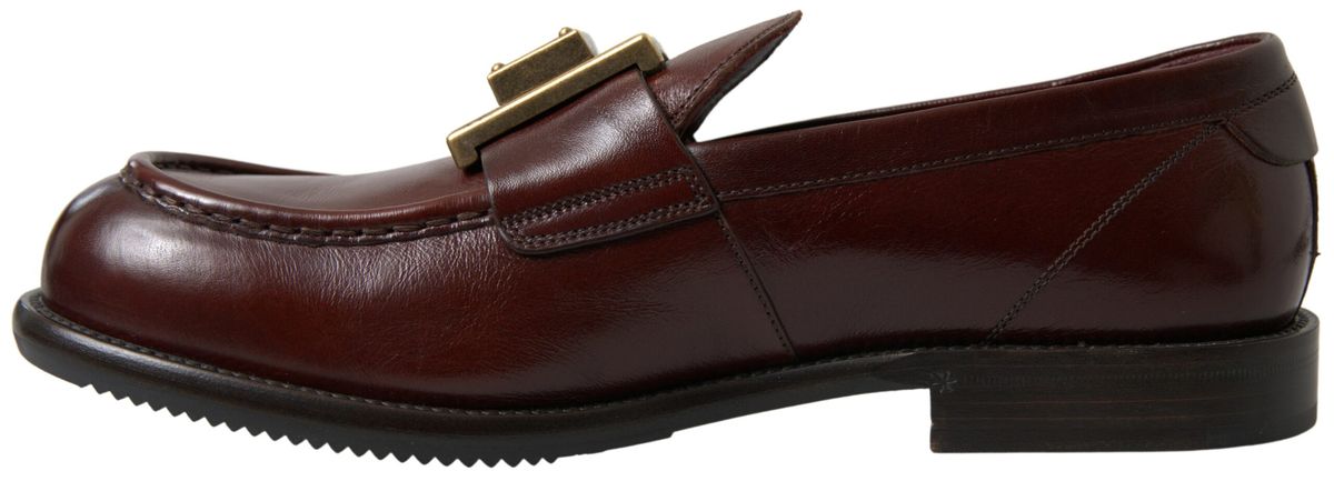 Elegant Bordeaux Leather Dress Loafers