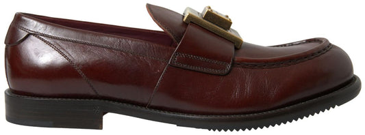 Elegant Bordeaux Leather Dress Loafers