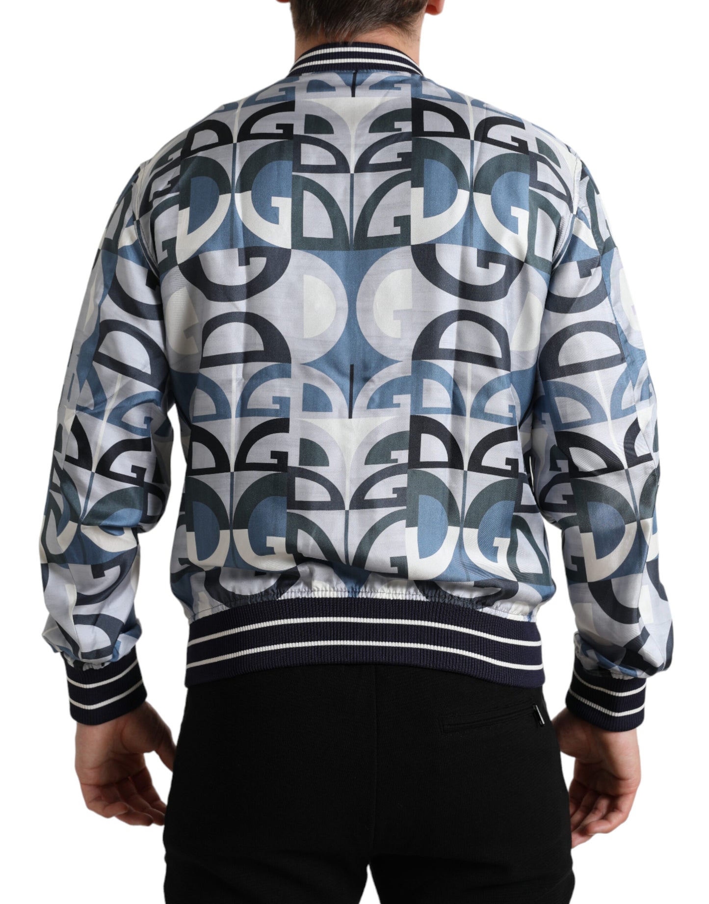 Multicolor Logo Print Bomber Blouson Jacket