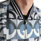Multicolor Logo Print Bomber Blouson Jacket