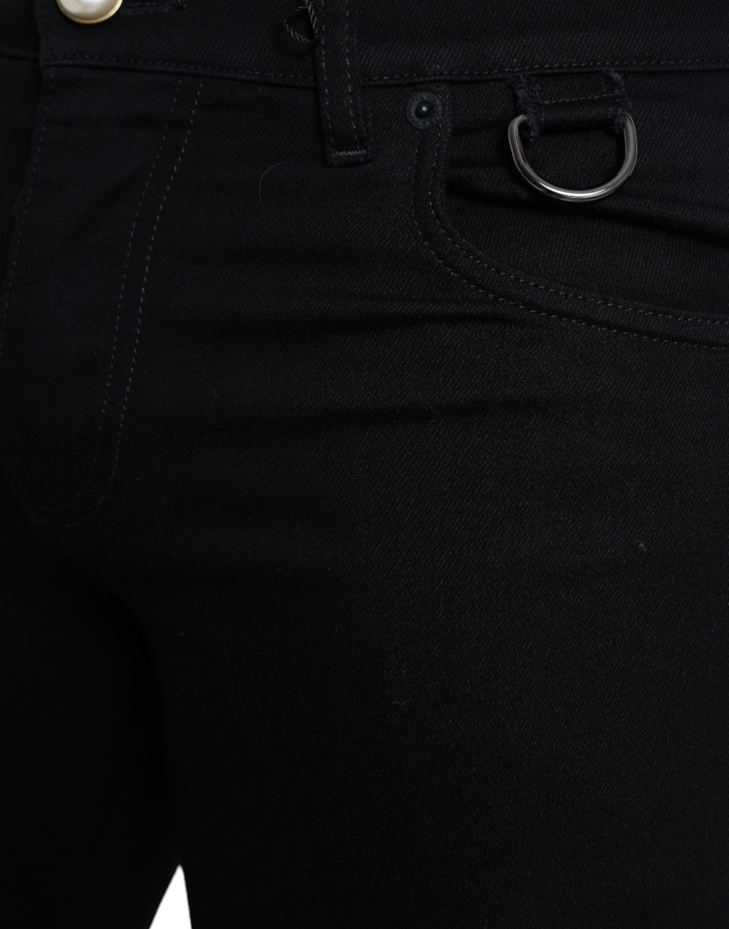 Black Cotton Stretch Skinny Denim Jeans