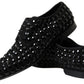 Sleek Black Suede Derby Formal Shoes