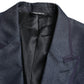 Blue Logo Embroidery Single Breasted Blazer
