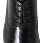 Black Leather Gold Formal Shoes
