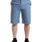 Sky Blue Cotton Folded Hem Men Bermuda Shorts