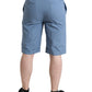 Sky Blue Cotton Folded Hem Men Bermuda Shorts