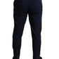 Dark Blue Cotton Stretch Slim Fit Dress Pants