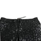 Black Silver Patterned Slim Cotton Jeans