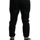 Black Cotton Blend Skinny Jogger Pants