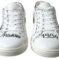 Chic White and Beige Casual Sneakers
