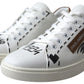 Chic White and Beige Casual Sneakers