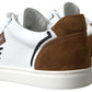 Chic White and Beige Casual Sneakers