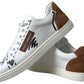 Chic White and Beige Casual Sneakers