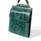 Green Exotic Leather Logo Phone Crossbody Purse Bag