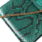 Green Exotic Leather Logo Phone Crossbody Purse Bag