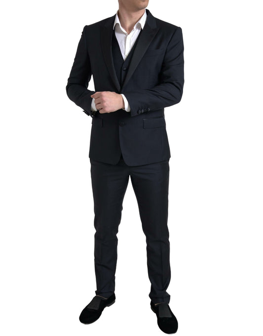 Elegant Slim Fit Black Three-Piece Suit