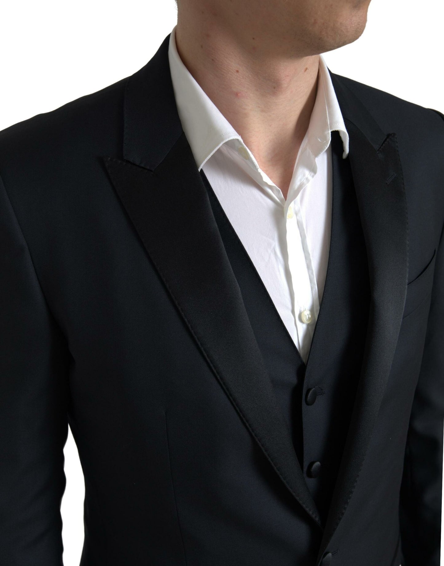 Elegant Slim Fit Black Three-Piece Suit