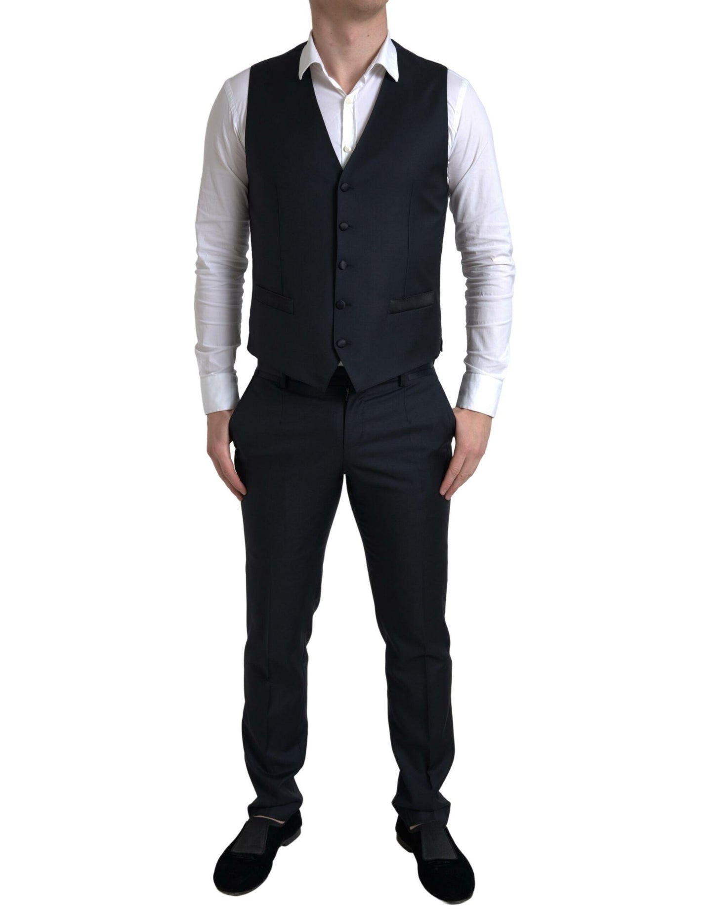 Elegant Slim Fit Black Three-Piece Suit