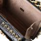 Black Floral Padlock Leather Crystal Velvet Clutch BOX Bag