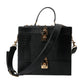 Black Iguana Leather Lock Box Shoulder Hand Luggage Bag