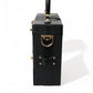 Black Iguana Leather Lock Box Shoulder Hand Luggage Bag