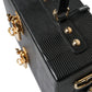 Black Iguana Leather Lock Box Shoulder Hand Luggage Bag