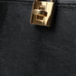 Black Iguana Leather Lock Box Shoulder Hand Luggage Bag