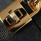 Black Iguana Leather Lock Box Shoulder Hand Luggage Bag