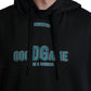 Black Logo Print Hooded Sweatshirt Sweater
