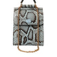 Blue Exotic Leather Logo Phone Crossbody Purse Bag