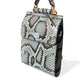 Blue Exotic Leather Logo Phone Crossbody Purse Bag