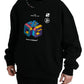 Black Logo Print Crew Neck Pullover Sweater