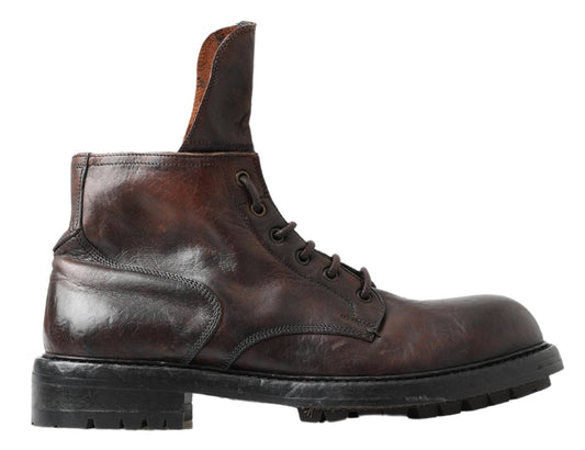 Elegant Combat Leather Boots - Refined Style