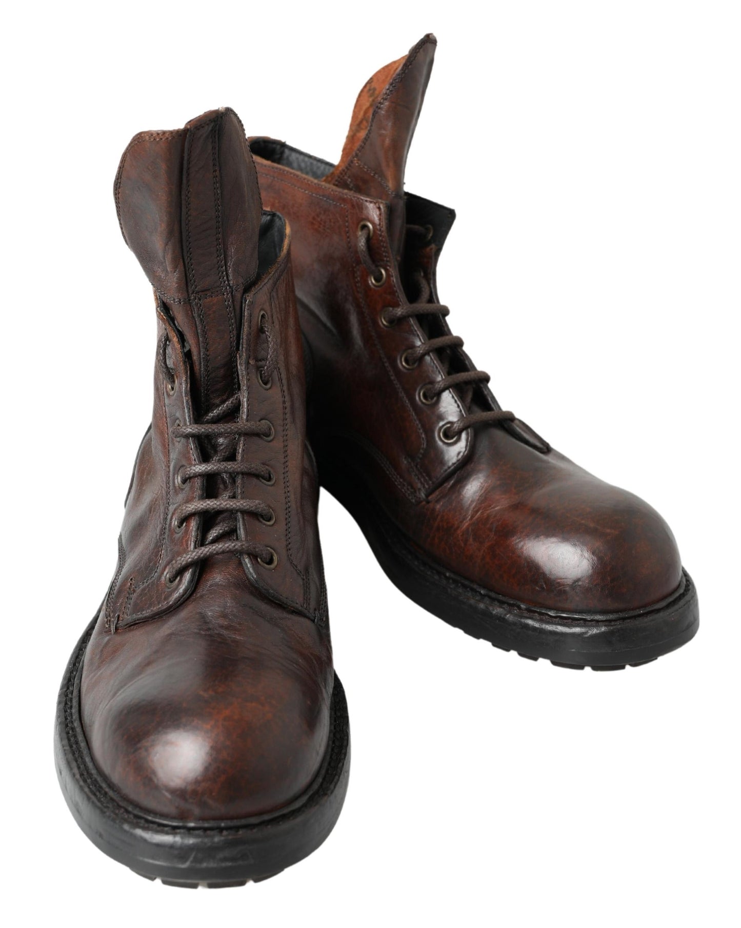 Elegant Combat Leather Boots - Refined Style