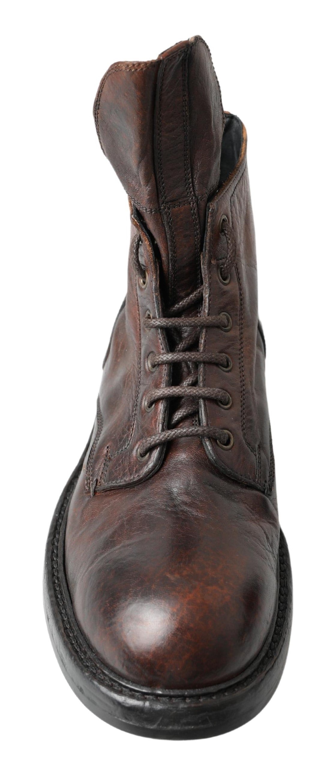 Elegant Combat Leather Boots - Refined Style