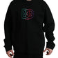 Black Embroidered Crewneck Pullover Sweater