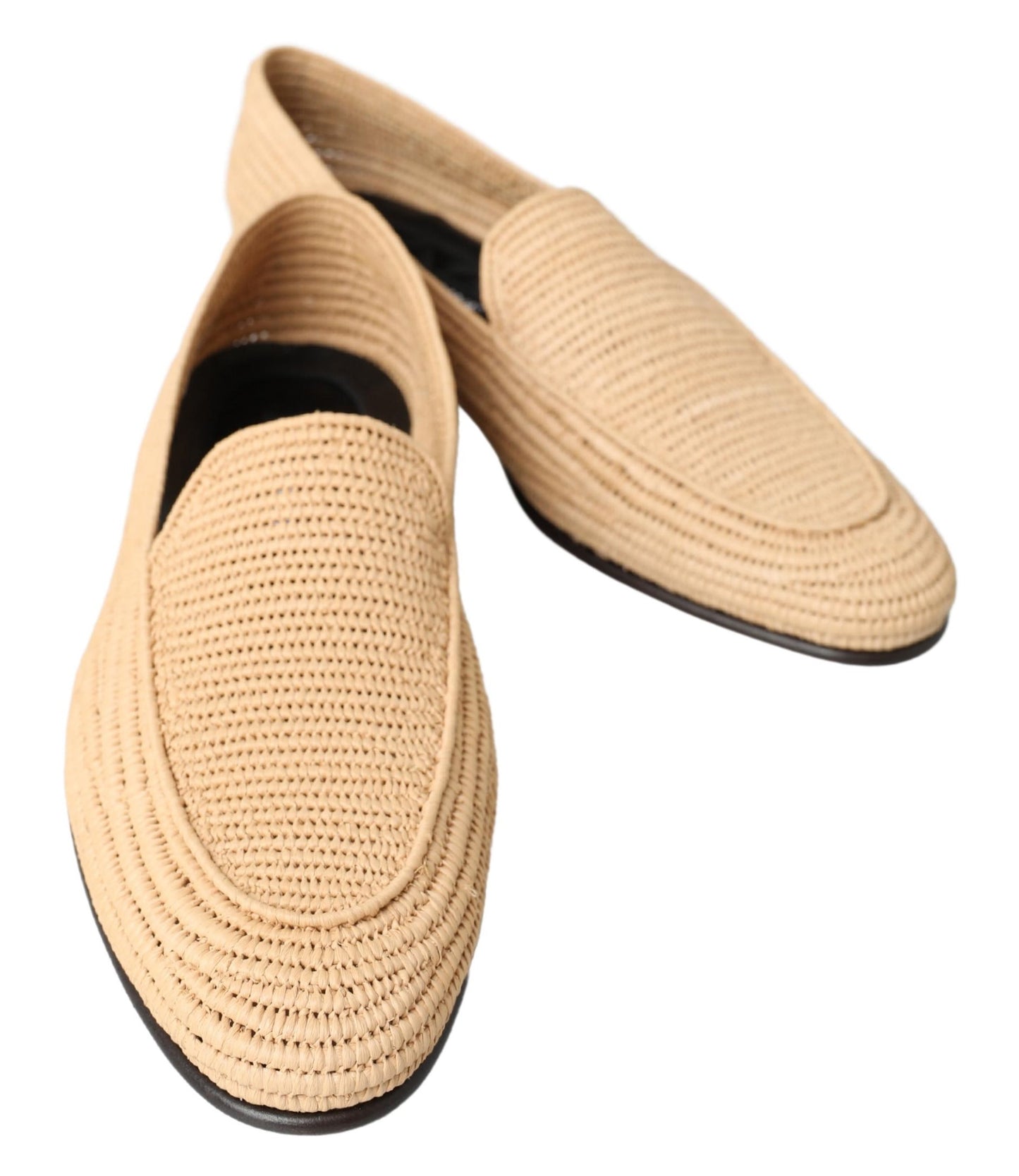 Beige Woven Viscose Loafers Men Casual Shoes