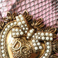 Pink Exotic Leather DEVOTION HEART Top Handle Shoulder Bag