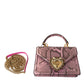 Pink Exotic Leather DEVOTION HEART Top Handle Shoulder Bag