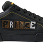Black Leather Portofino Prince Sneakers