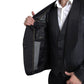 Elegant Black Silk Blend Slim Fit Suit