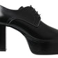 Elegant Black Leather Derby Dress Shoes