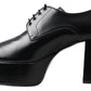 Elegant Black Leather Derby Dress Shoes