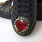 Black Leather Portofino Prince Sneakers