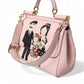 Pink Leather SICILY DG Family Motive Tote Shoulder Bag