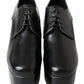 Elegant Black Leather Derby Dress Shoes