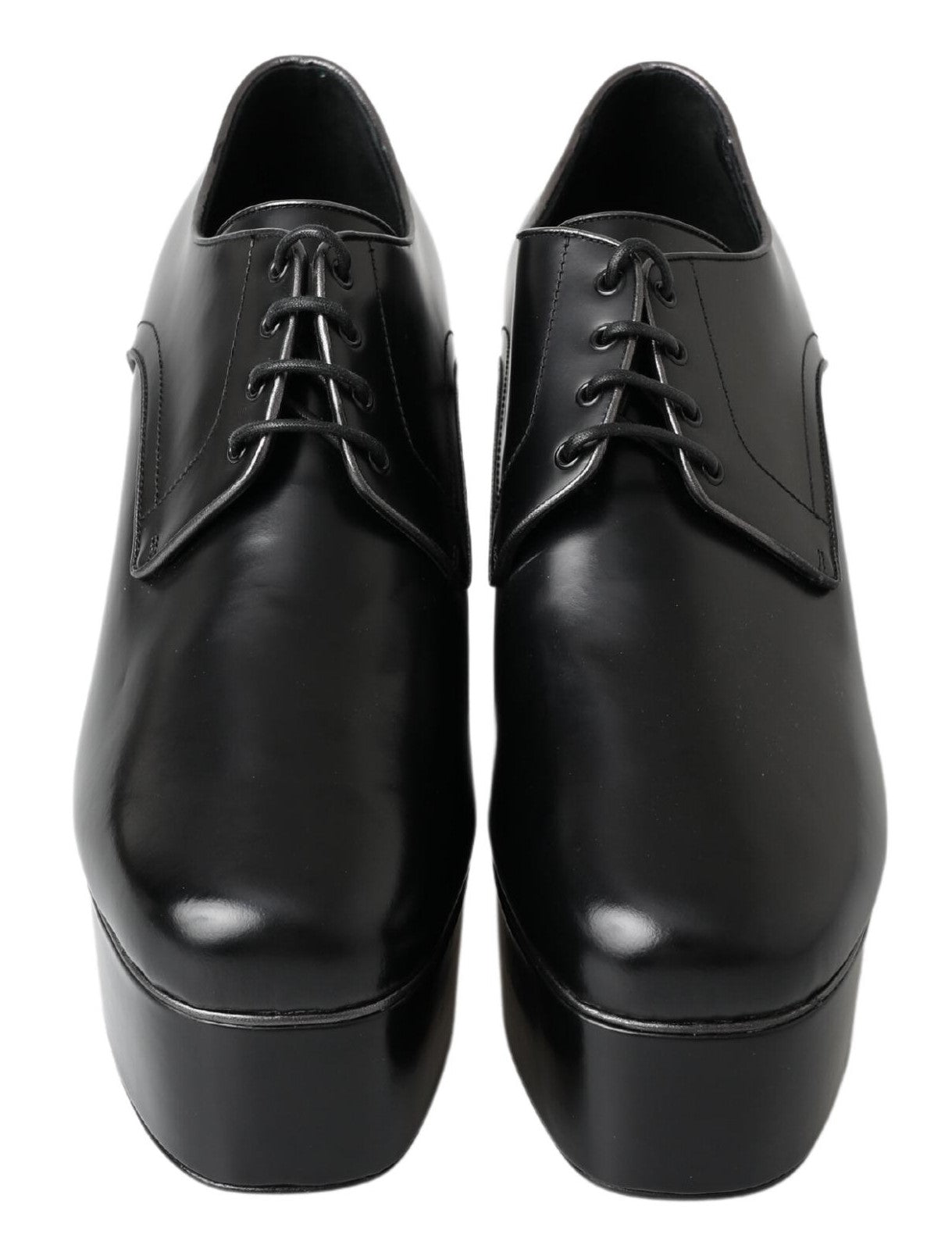 Elegant Black Leather Derby Dress Shoes