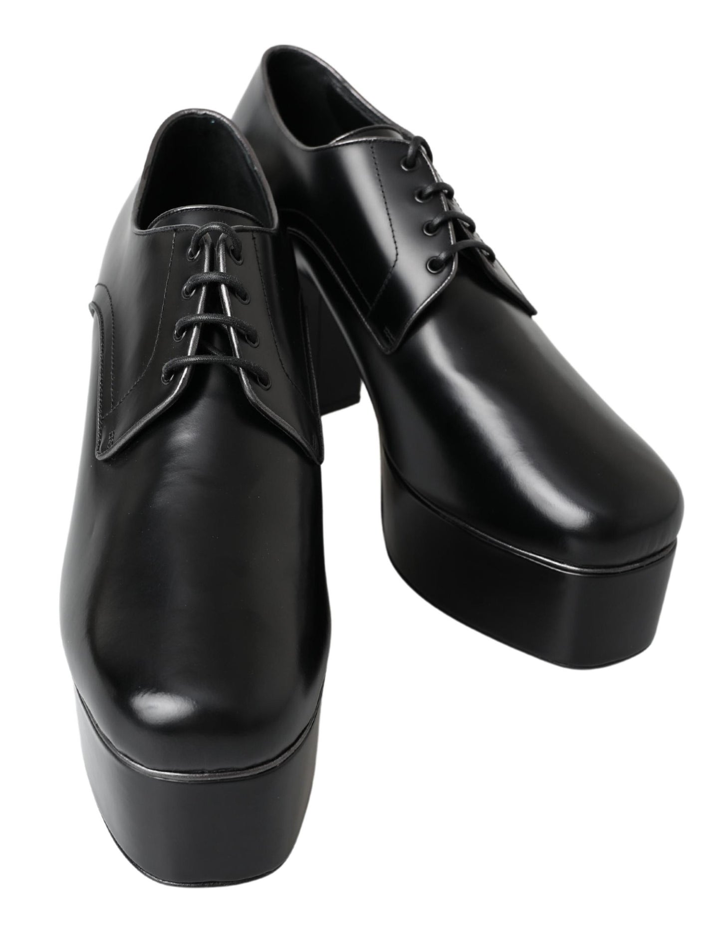 Elegant Black Leather Derby Dress Shoes