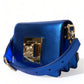 Blue Leather Bella Foiled Logo Shoulder Purse Bag