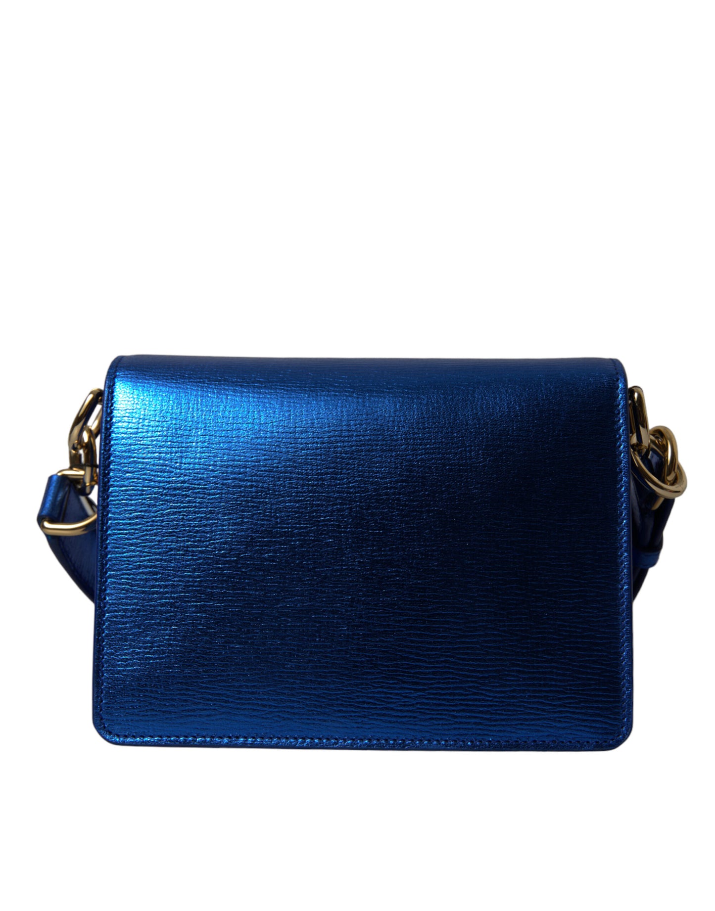 Blue Leather Bella Foiled Logo Shoulder Purse Bag